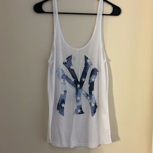 New York Yankees Watercolor NY Logo Victorias Secret Pink Tissue Tee 5th & Ocean